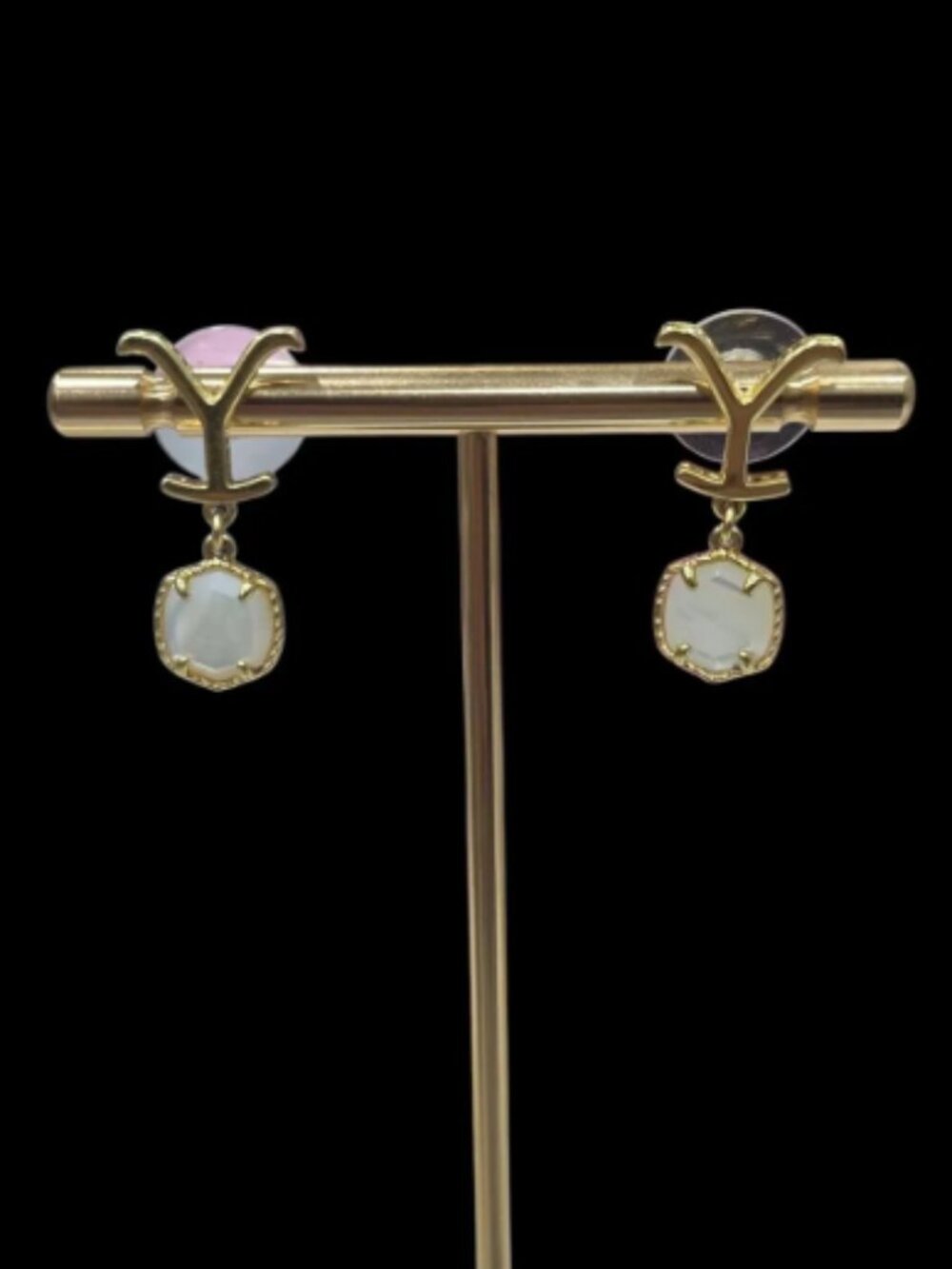 NWT KENDRA SCOTT Gold Plated Dutton Mother Of Pearl Drop Earrings - Picture 5 of 8